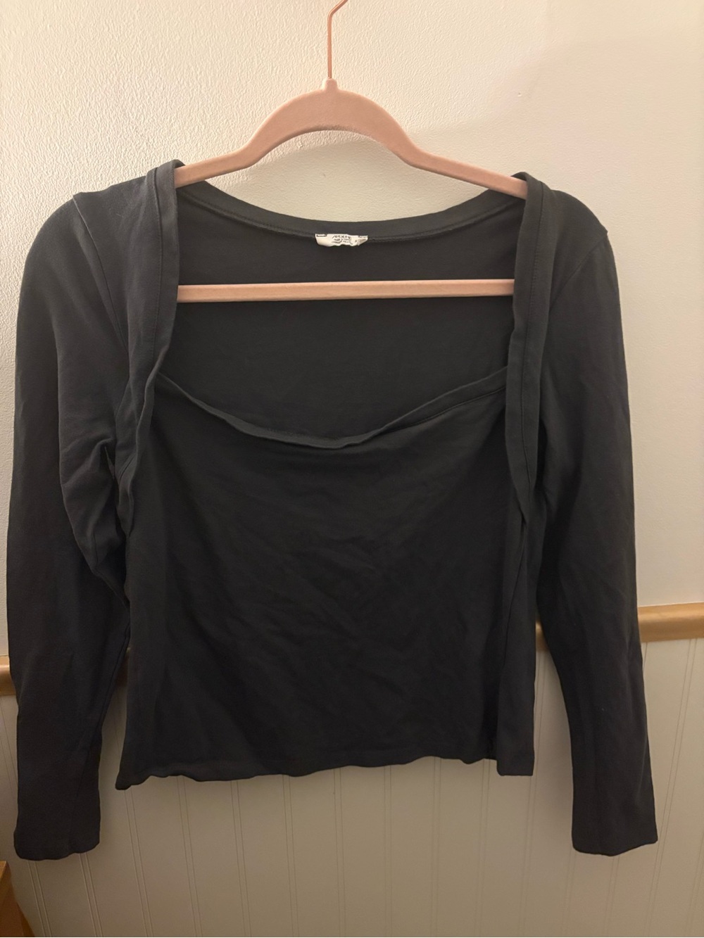 Ardene Black Long Sleeve Cutout Top Women’s XL Cotton Stretch